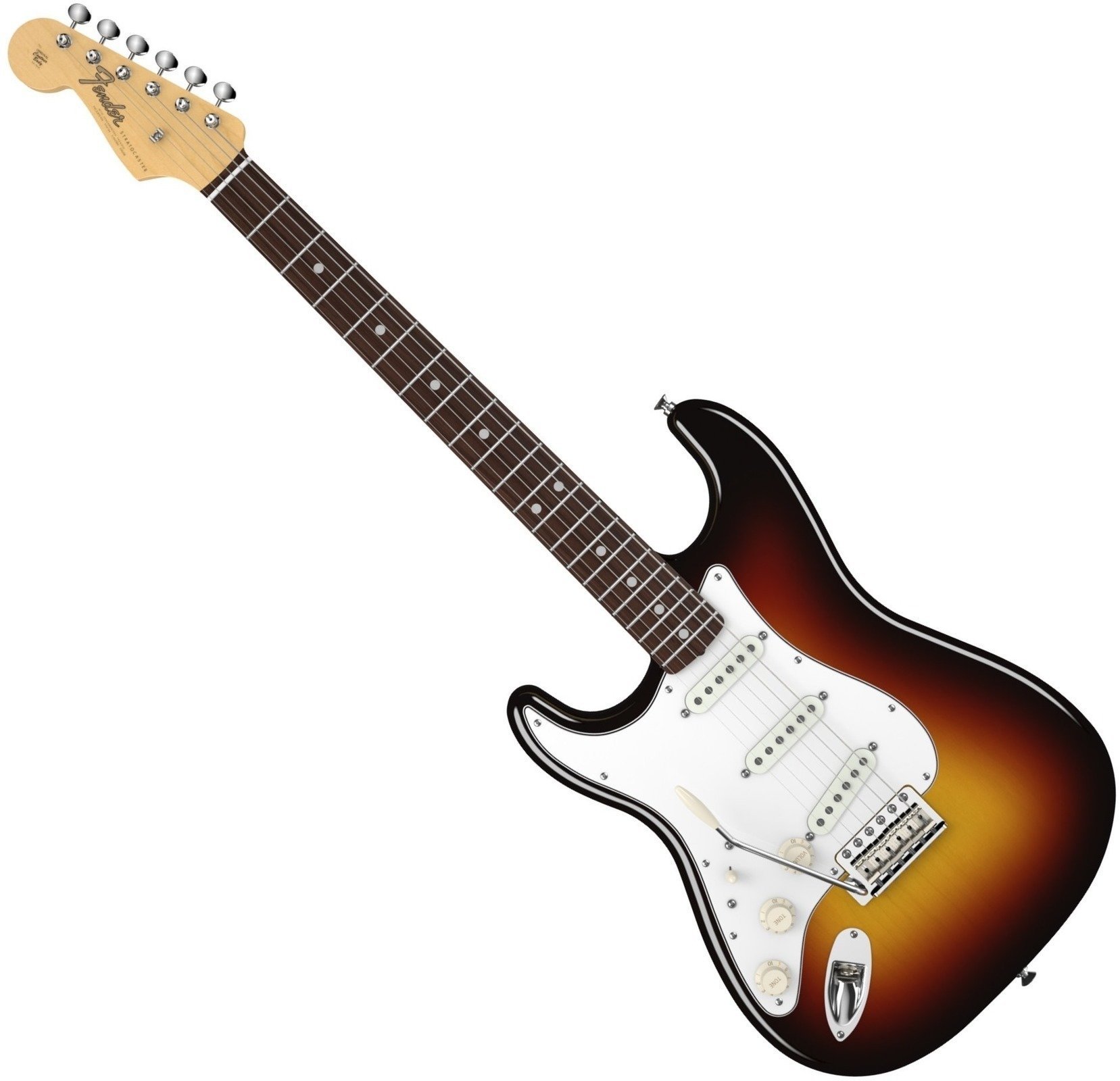 Guitare électrique pour gauchers Fender American Vintage '65 Stratocaster LeftHanded, Round-Lam Fingerboard, 3-Color Sunburst