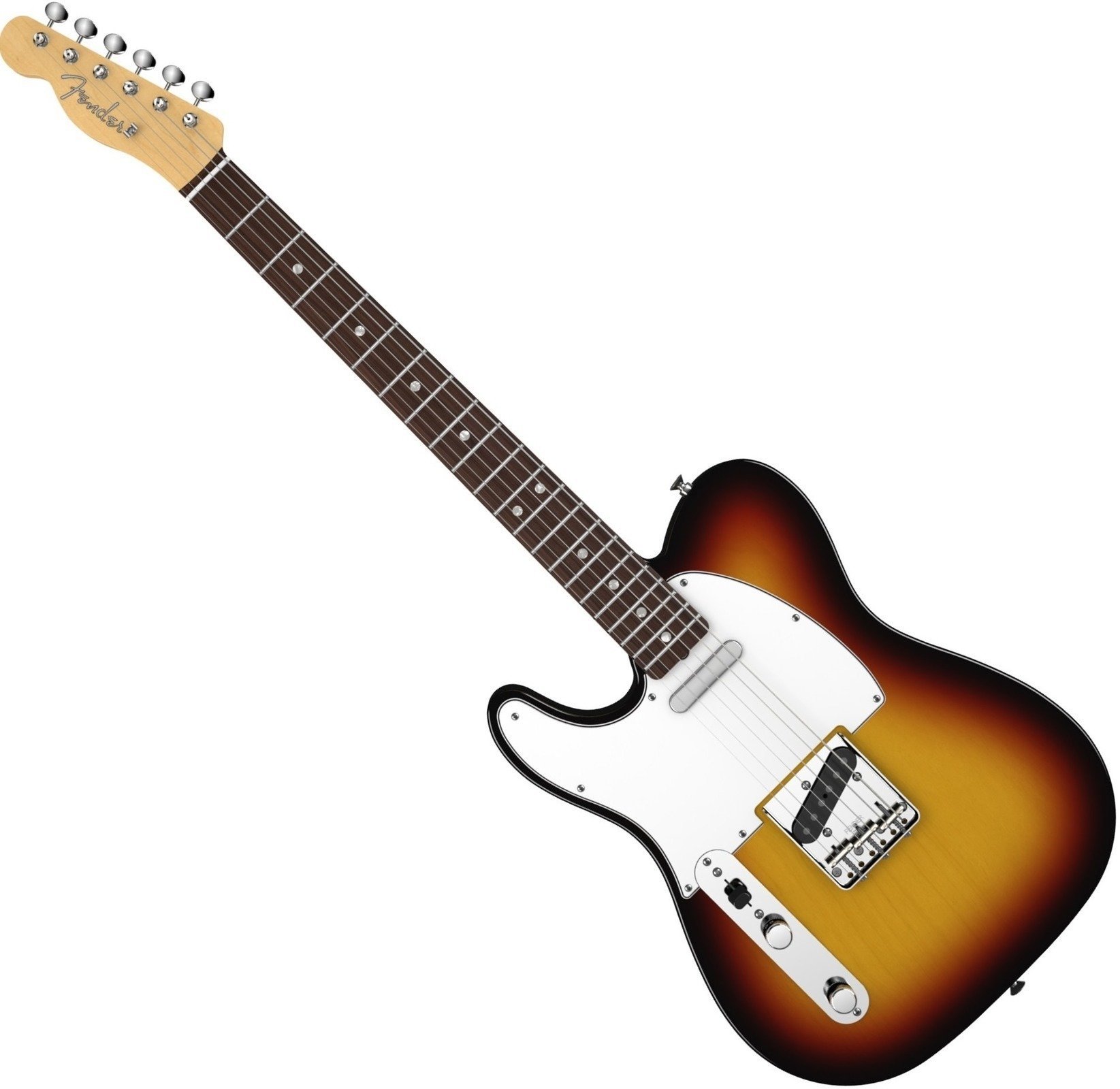 Elektrische gitaar voor linkshandige speler Fender American Vintage '64 Telecaster LeftHanded, Round-Lam Rosewood F-board, 3-Color Sunburst
