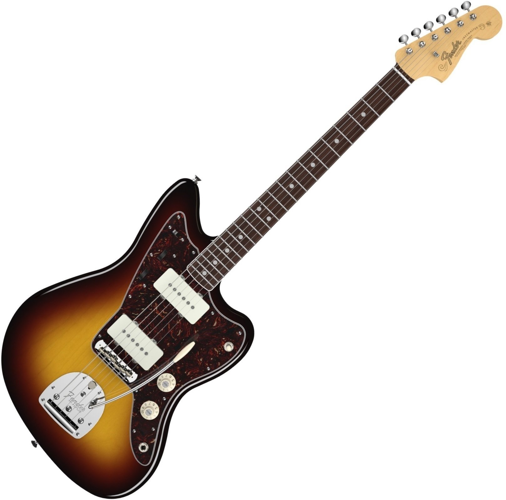 Elektrische gitaar Fender American Vintage '65 Jazzmaster, Round-Lam Rosewood Fingerboard, 3-Color Sunburst
