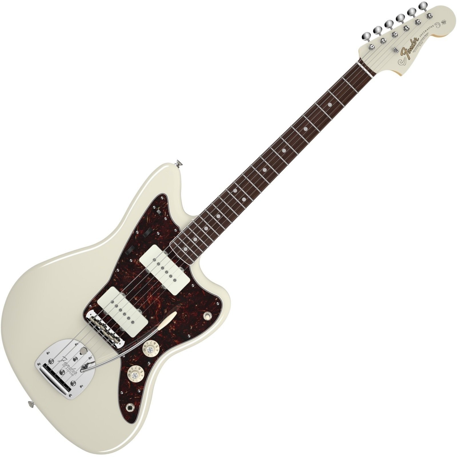 Chitară electrică Fender American Vintage '65 Jazzmaster, Round-Lam Rosewood Fingerboard, Olympic White