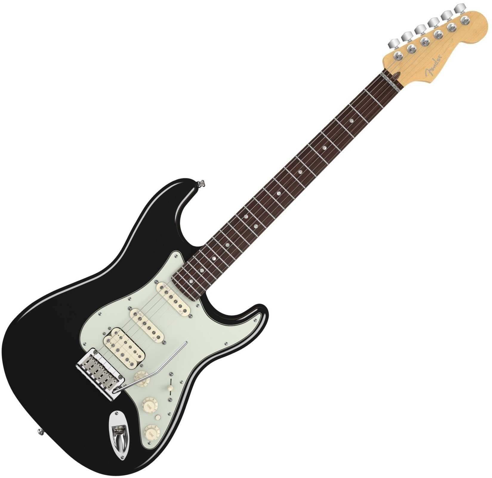 Electric guitar Fender American Deluxe Stratocaster Plus HSS, Maple Fingerboard, Mystic Black