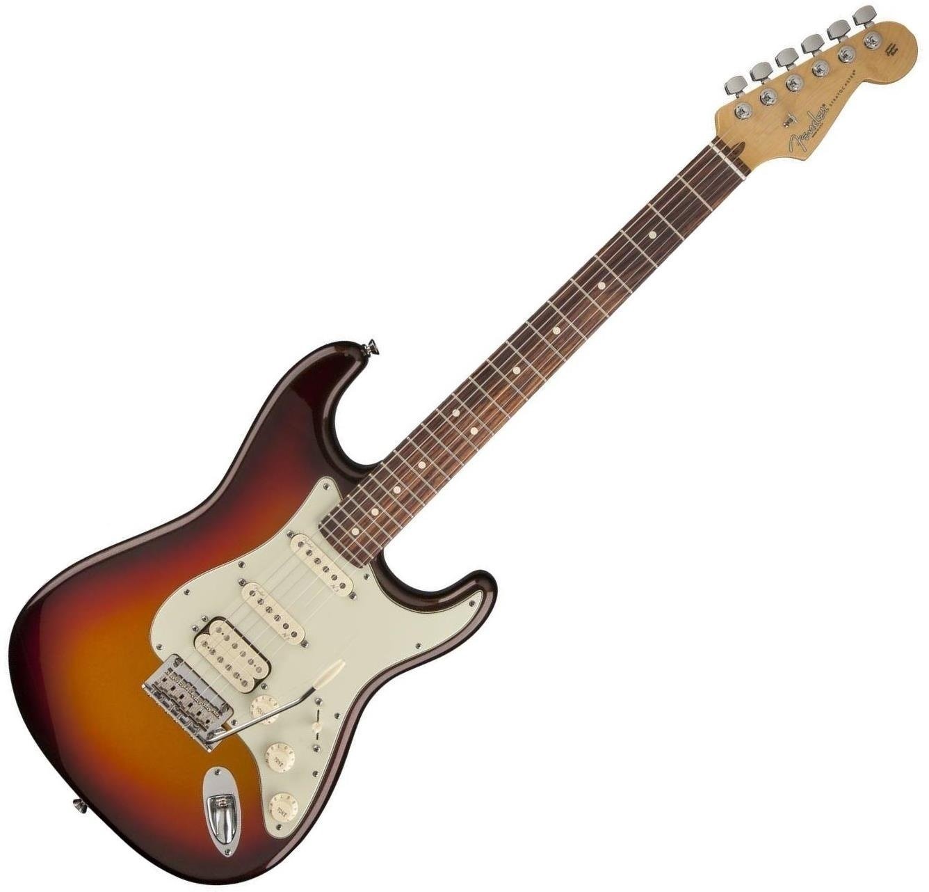 Chitară electrică Fender American Deluxe Stratocaster Plus HSS, Maple Fingerboard, Mystic 3-Color Sunburst