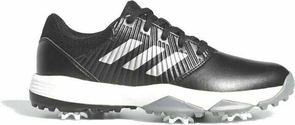 Calçado de golfe júnior Adidas CP Traxion Junior Golf Shoes Core Black/Silver Metal/White UK 4,5 - 1