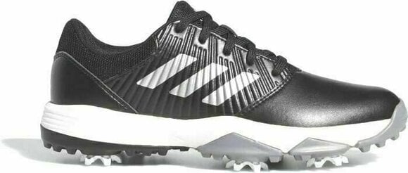 Calçado de golfe júnior Adidas CP Traxion Junior Golf Shoes Core Black/Silver Metal/White UK 2,5 - 1