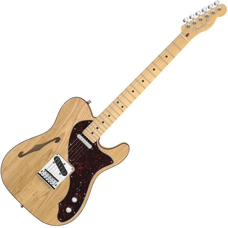 Elektrische gitaar Fender American Deluxe Telecaster Thinline, Maple Fingerboard, Natural