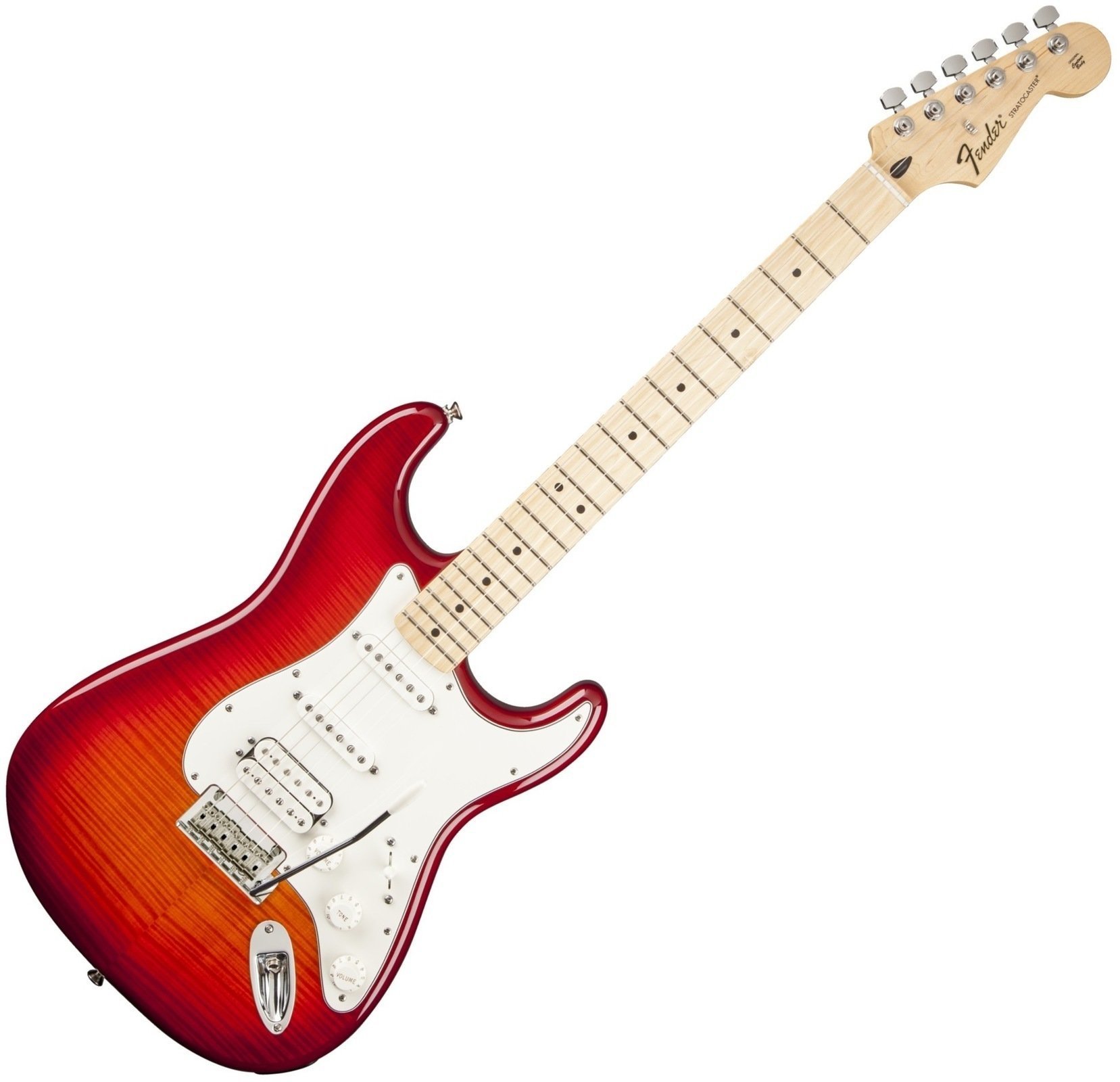 Elektrische gitaar Fender Deluxe Stratocaster HSS Plus Top with iOS Connectivity,Maple Fingerboard, Aged Cherry Burst