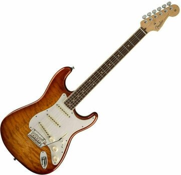 Електрическа китара Fender Deluxe Stratocaster HSS Plus Top with iOS Connectivity, Rosewood Fingerboard, Tobacco Sunburst - 1