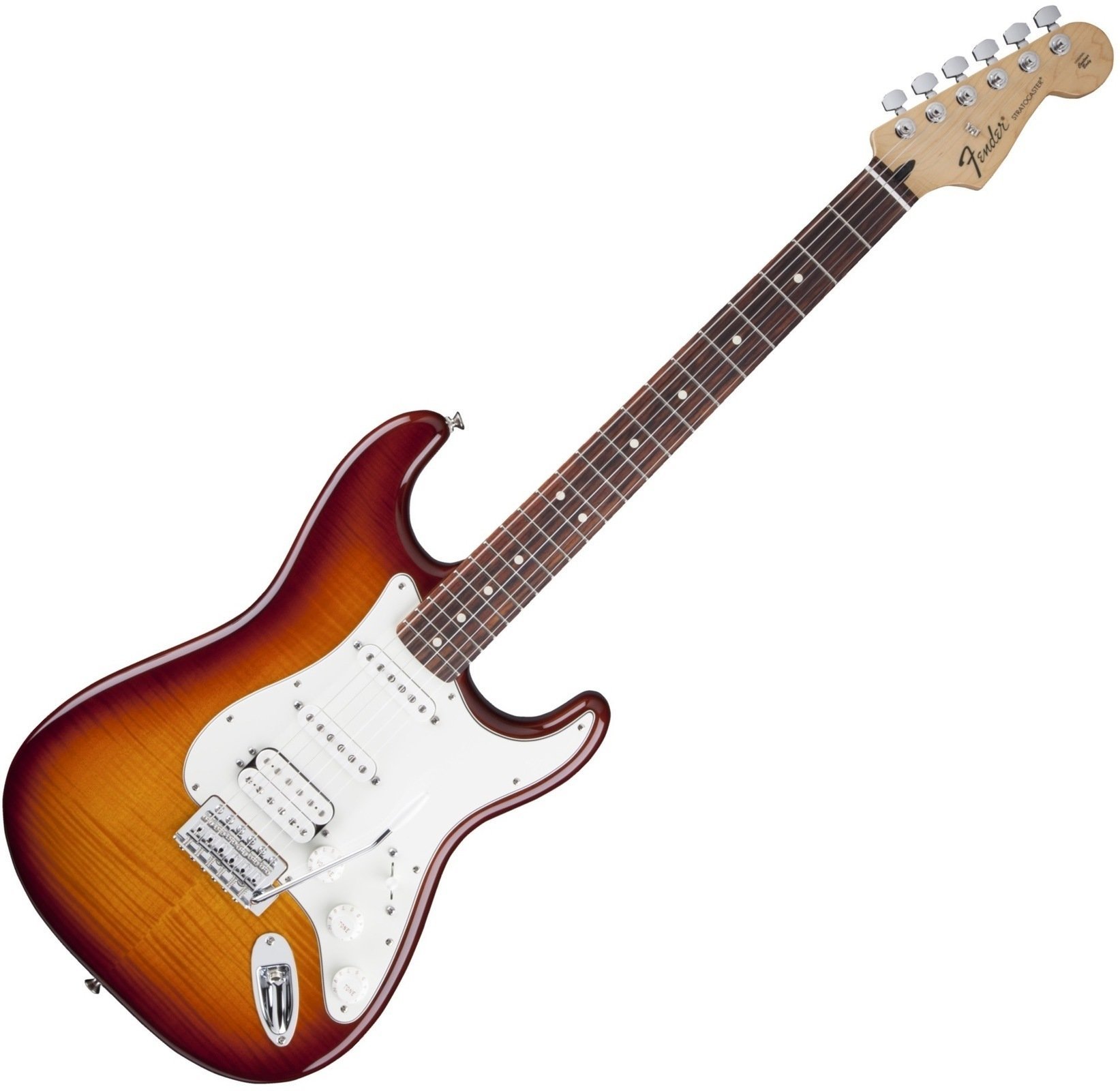 Guitare électrique Fender Standard Stratocaster HSS PlusTop, Rosewood Fingerboard, Tobacco Sunburst