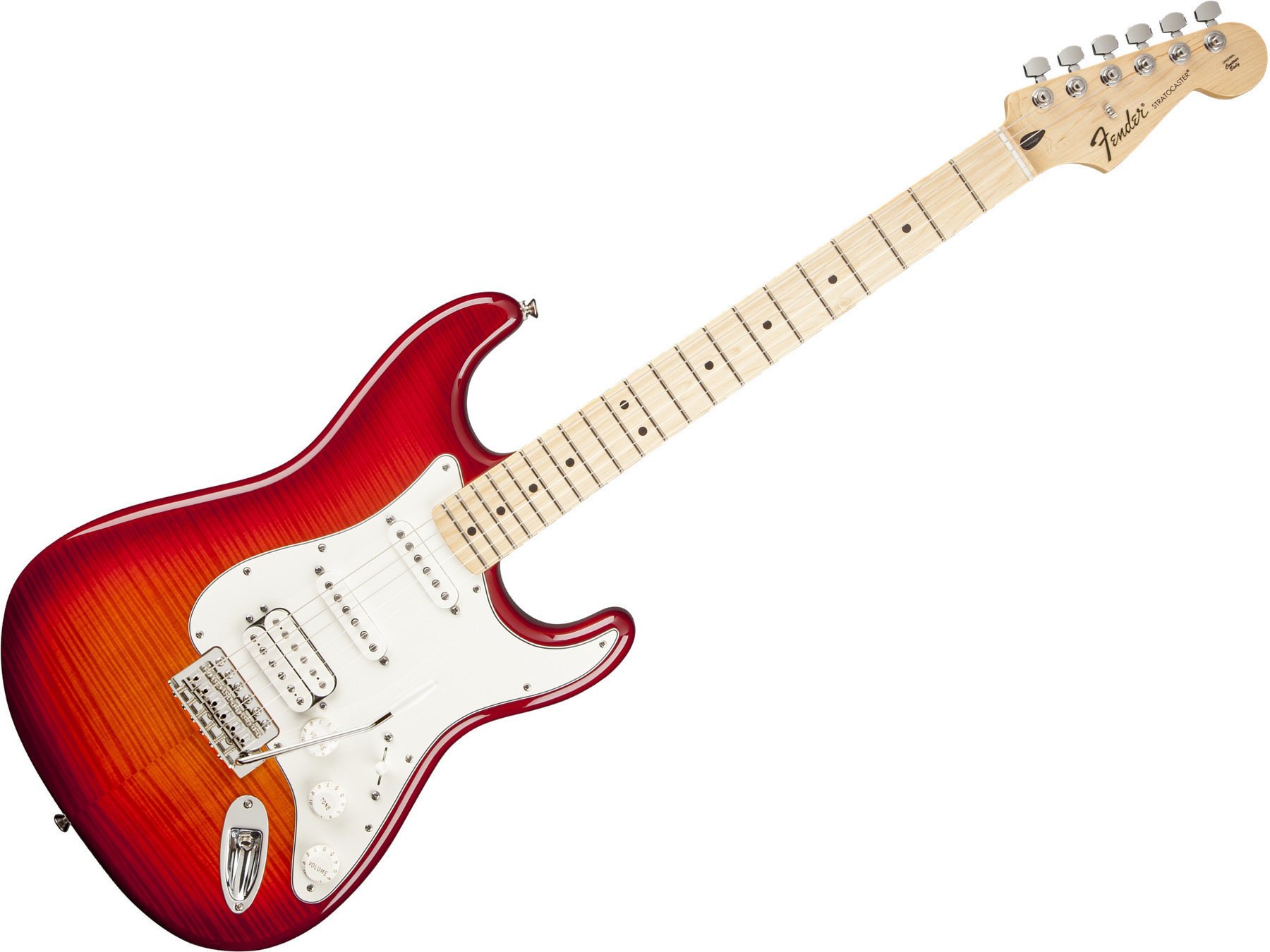 Електрическа китара Fender Standard Stratocaster HSS PlusTop, Maple Fingerboard, Aged Cherry Burst