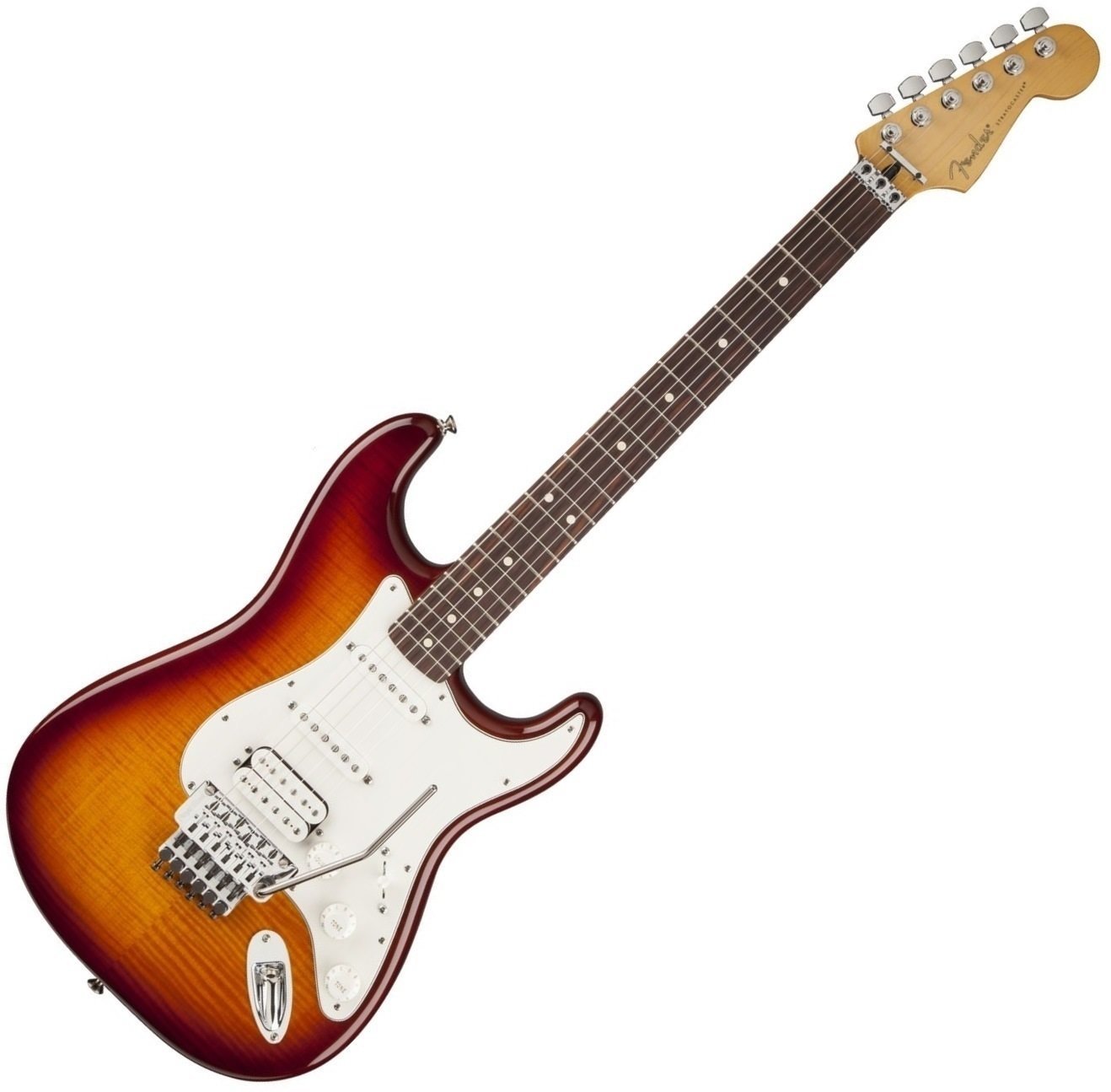 Elektrická gitara Fender Standard Stratocaster HSS Plus Top w/Locking Tremolo, Rosewood F-board, Tobacco Sunburst