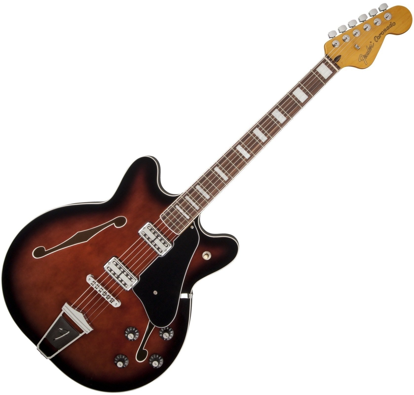 Halvakustisk gitarr Fender Coronado, Rosewood Fingerboard, Black Cherry Burst