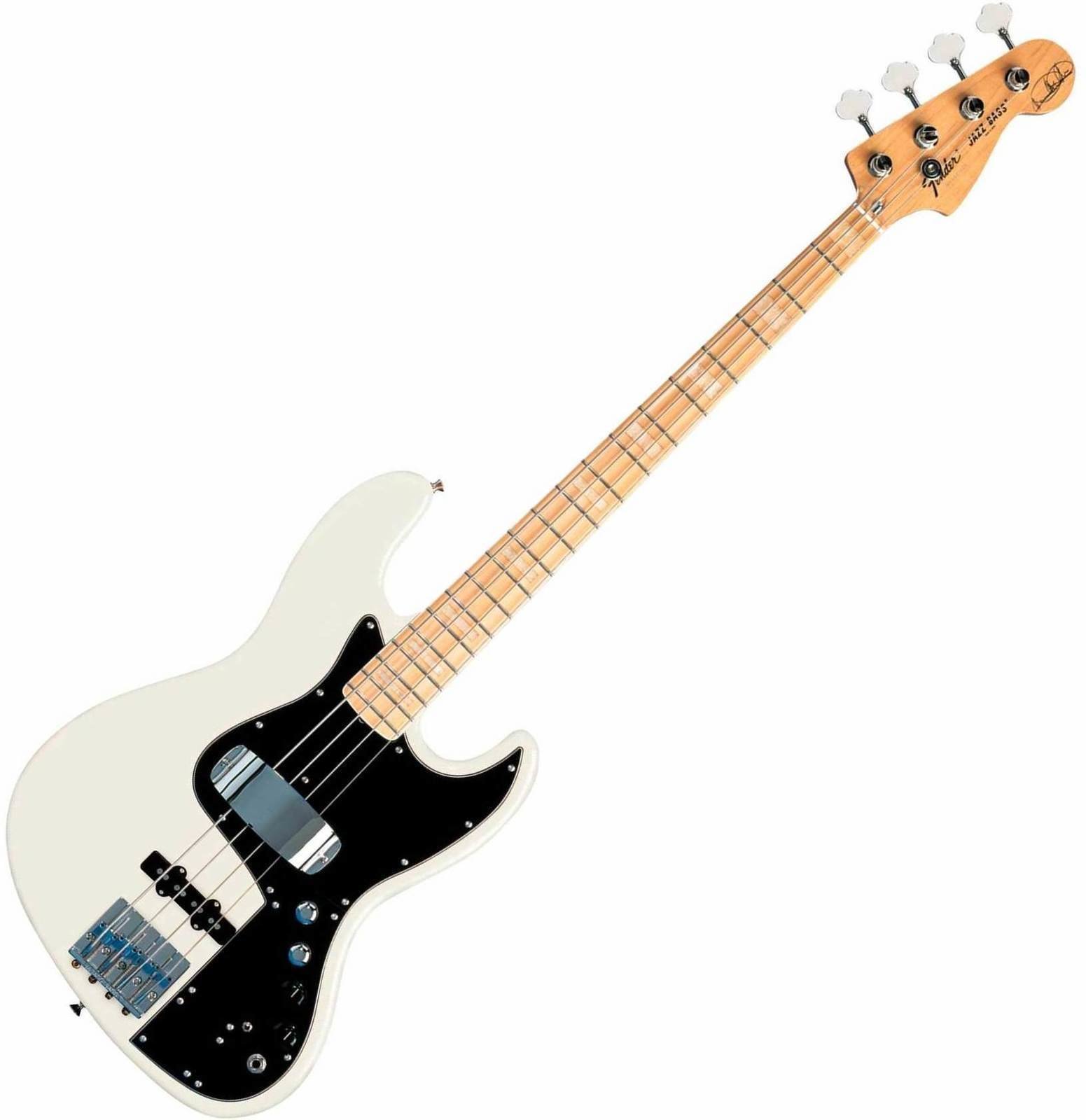 Електрическа бас китара Fender Marcus Miller Jazz Bass Maple Fingerboard, Olympic White