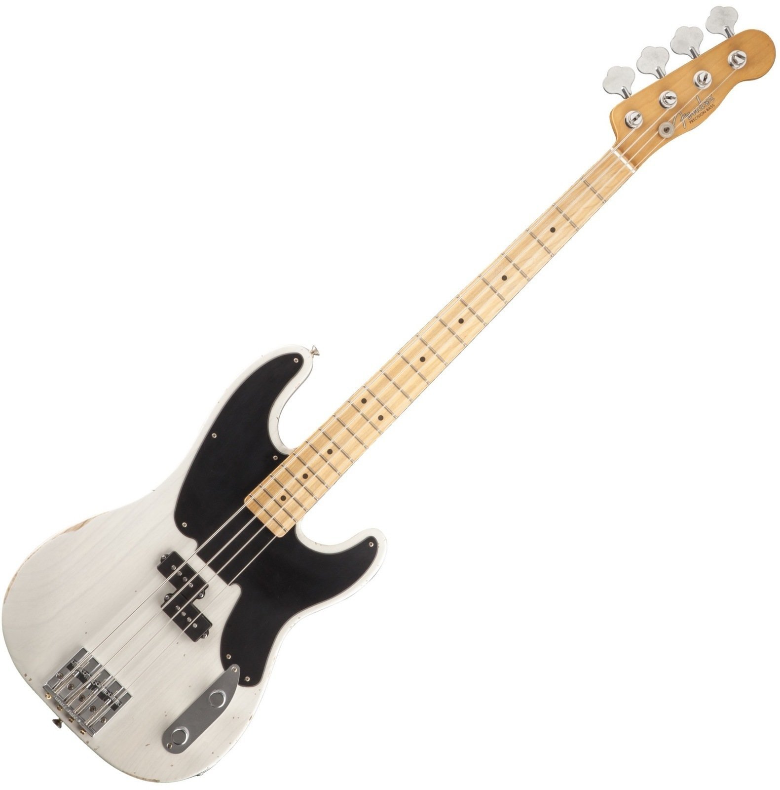4-string Bassguitar Fender Mike Dirnt Road Worn Precision Bass Maple Fingerboard, White Blonde