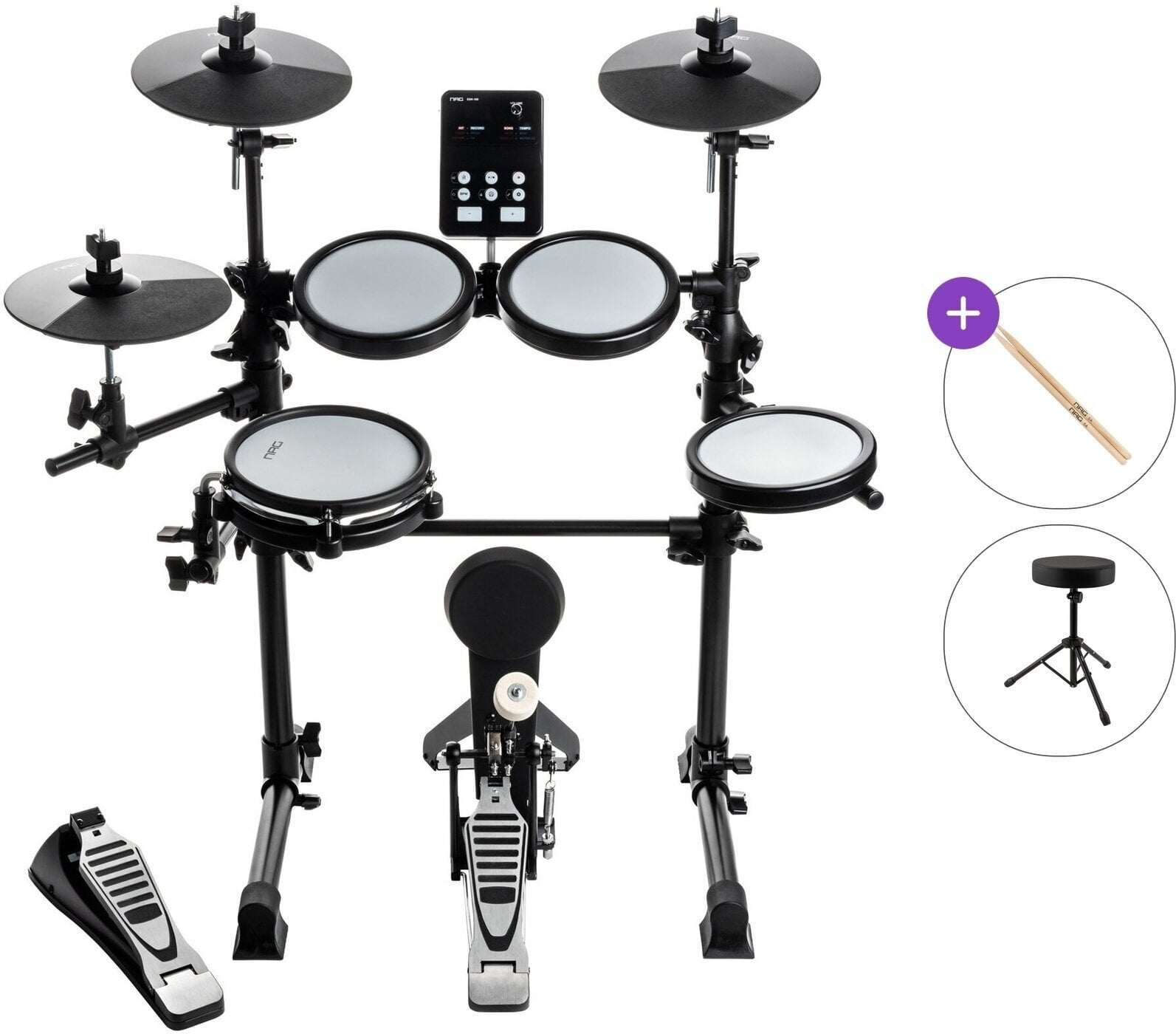 Elektronisch drumstel NRG EDK-100 Student Kit Basic SET Black Elektronisch drumstel