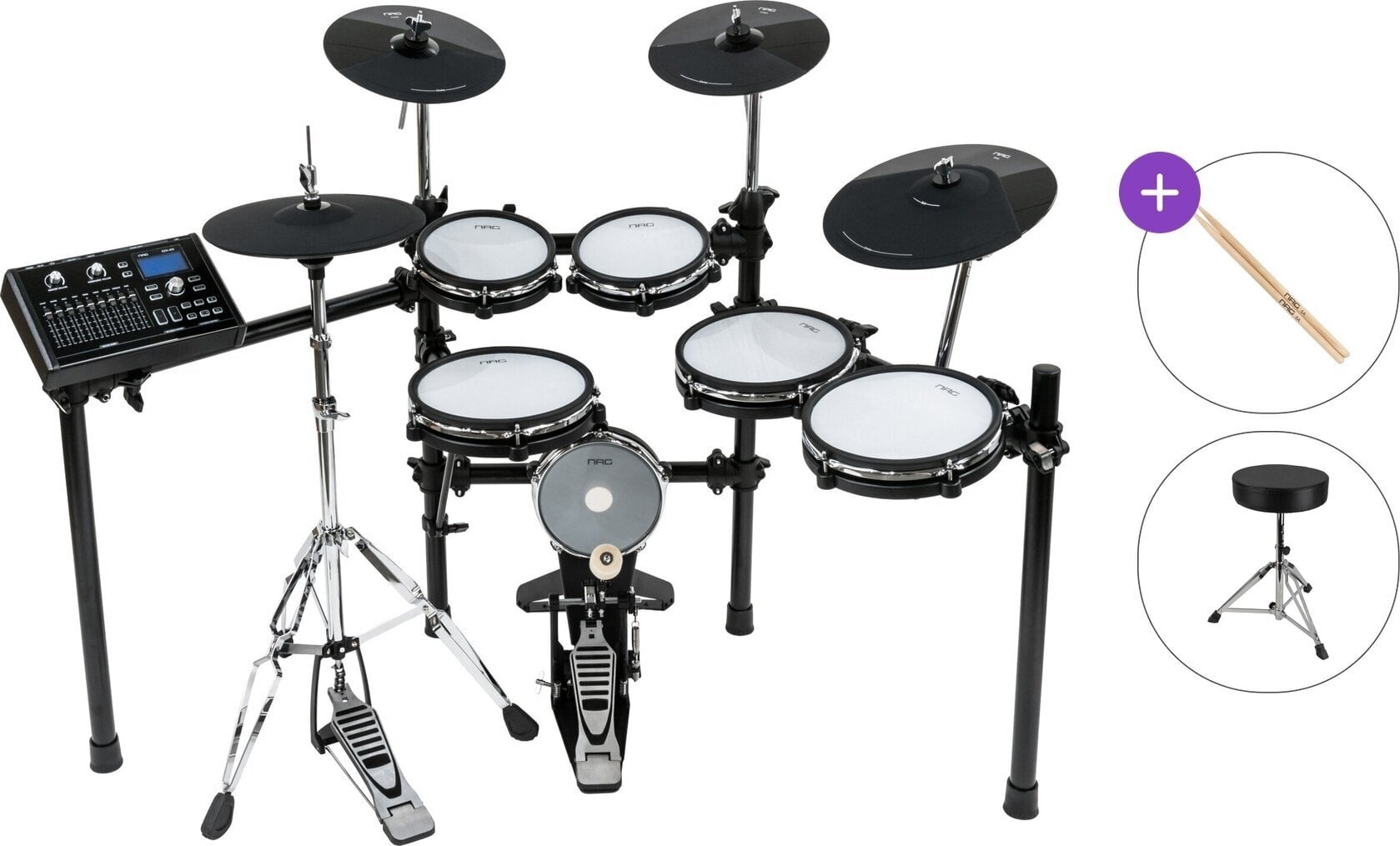 E-Drum Set NRG EDK-400 Studio Kit Basic SET Black E-Drum Set