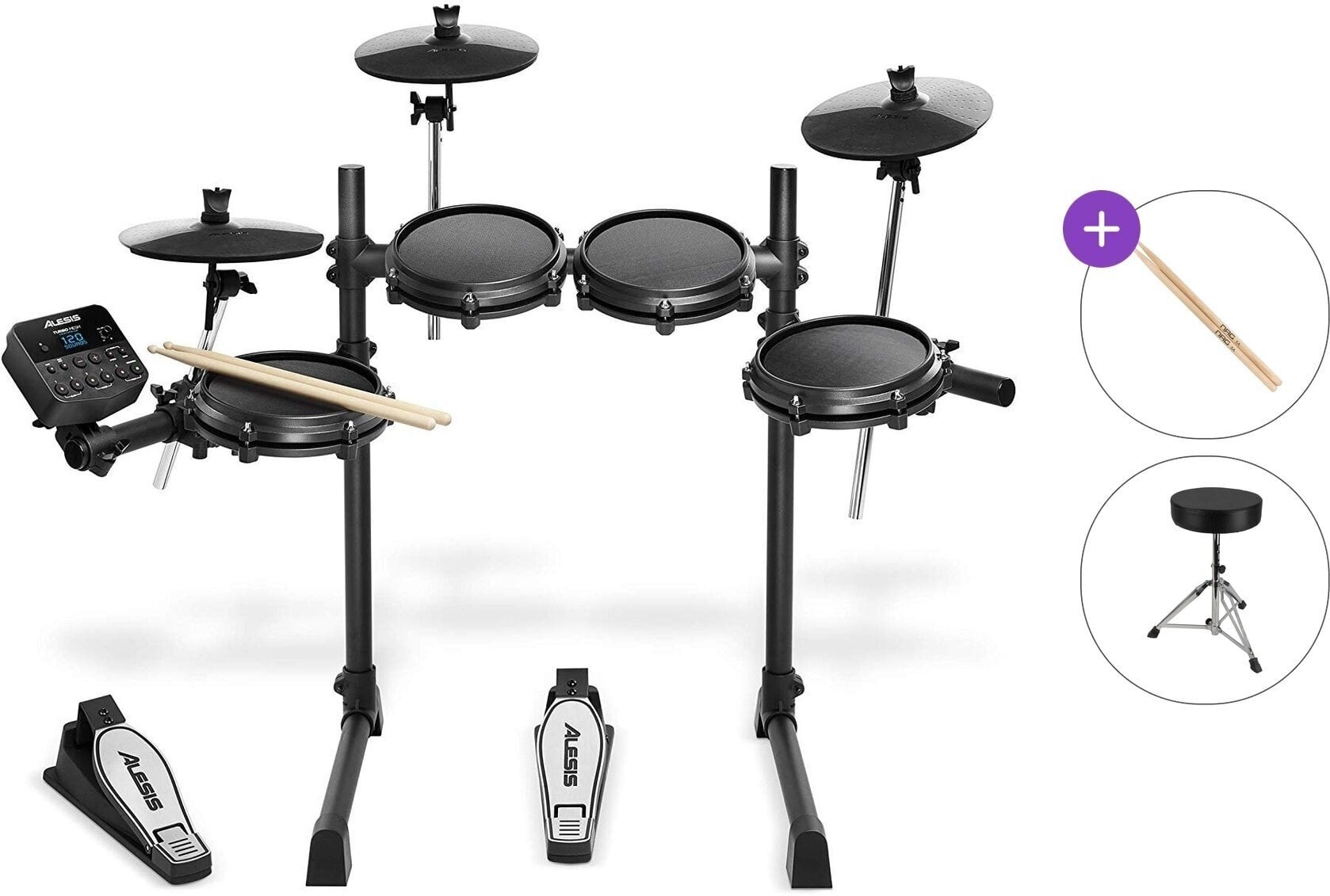 E-Drum Set Alesis Turbo Mesh Kit Basic SET Black E-Drum Set