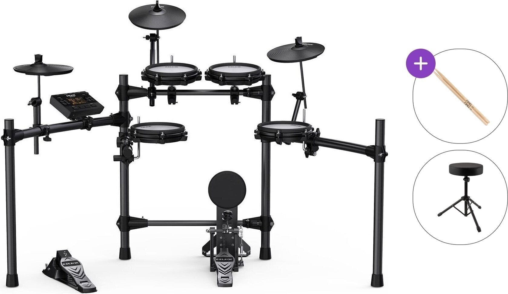 Elektronisch drumstel Nux DM-210 Basic SET Black Elektronisch drumstel