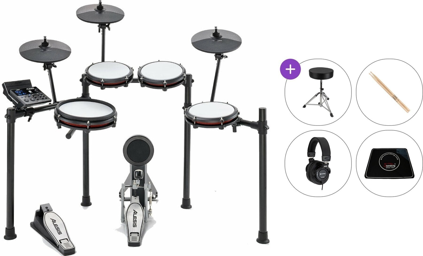 Set Batteria Elettronica Alesis Nitro Max Kit Premium SET Black Set Batteria Elettronica