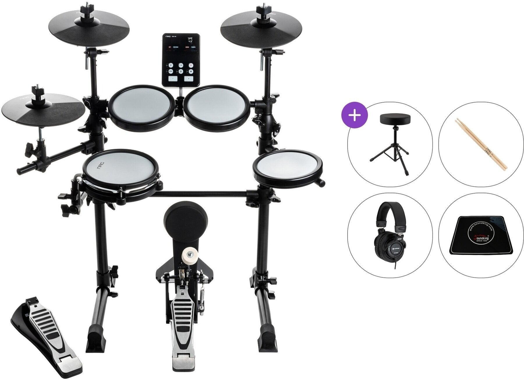 Ηλεκτρονικό Ντραμκιτ NRG EDK-100 Student Kit Premium SET Black Ηλεκτρονικό Ντραμκιτ