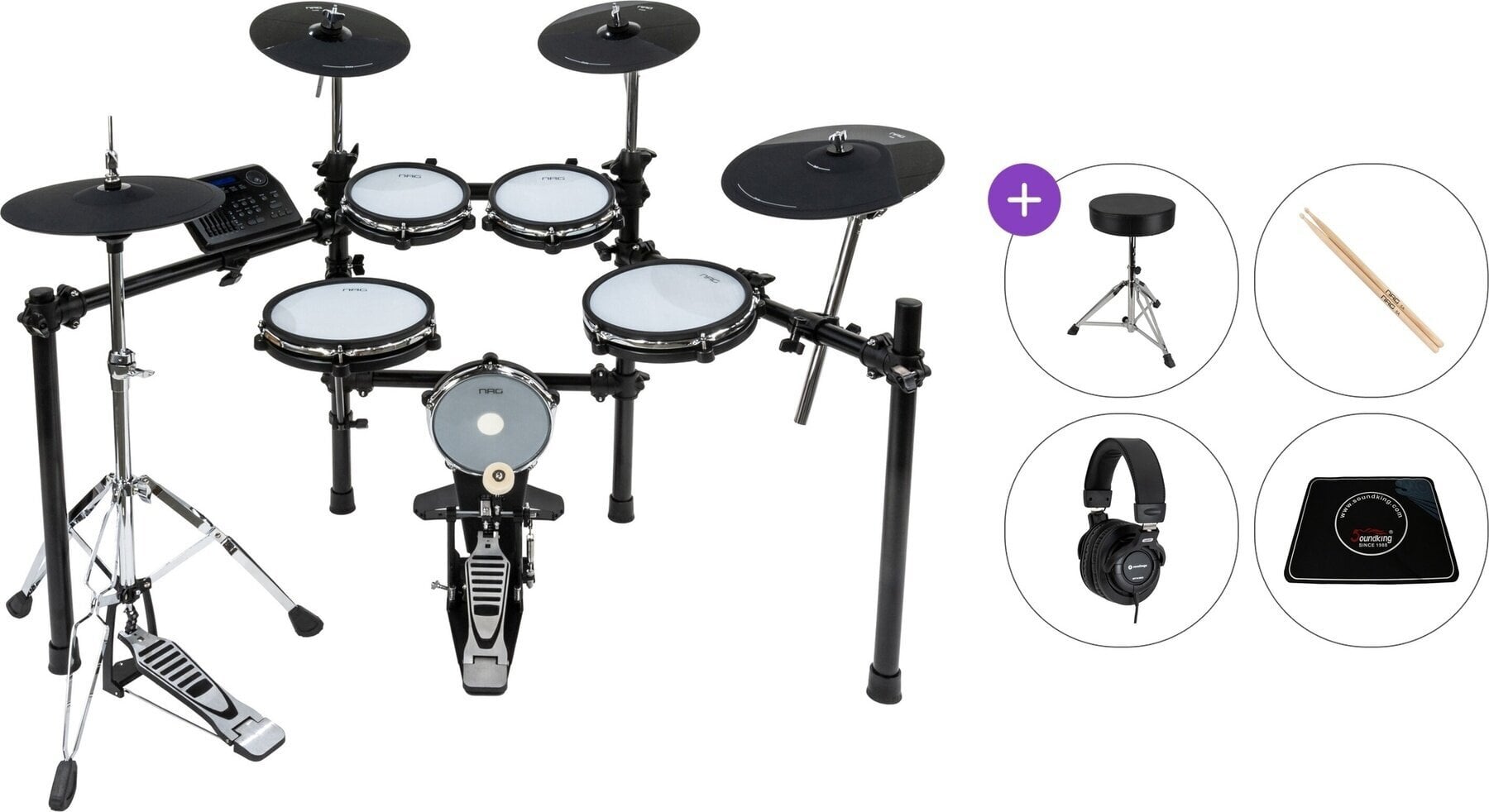 Ηλεκτρονικό Ντραμκιτ NRG EDK-200 Stage Kit Premium SET Black Ηλεκτρονικό Ντραμκιτ
