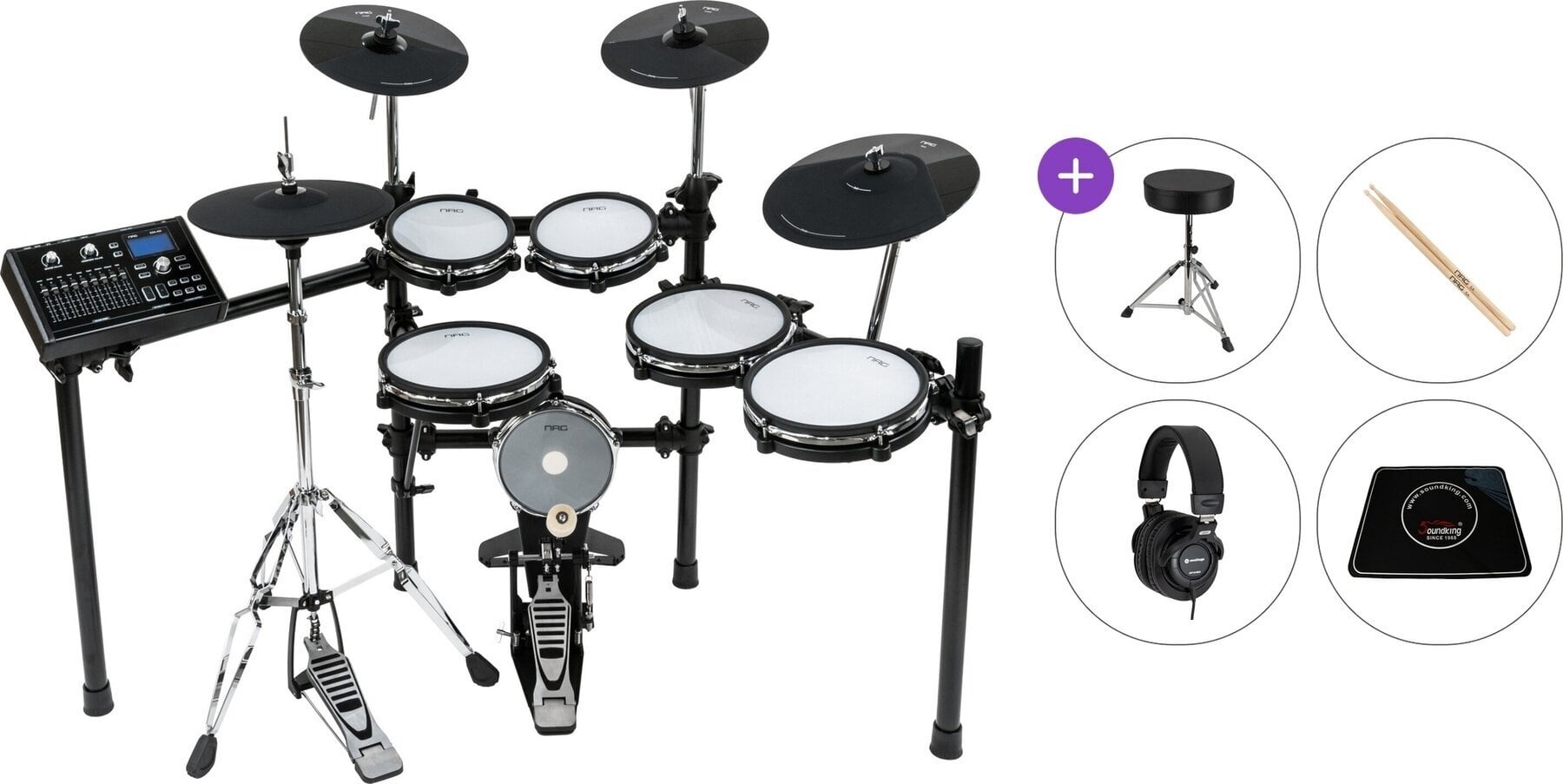 Ηλεκτρονικό Ντραμκιτ NRG EDK-400 Studio Kit Premium SET Black Ηλεκτρονικό Ντραμκιτ