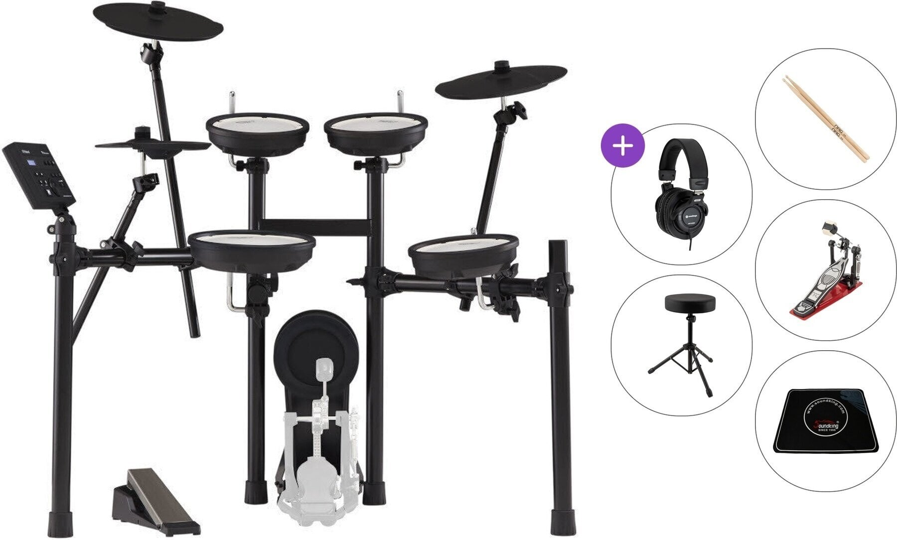 Elektroninis būgnų komplektas Roland TD-07KV Premium SET Black Elektroninis būgnų komplektas