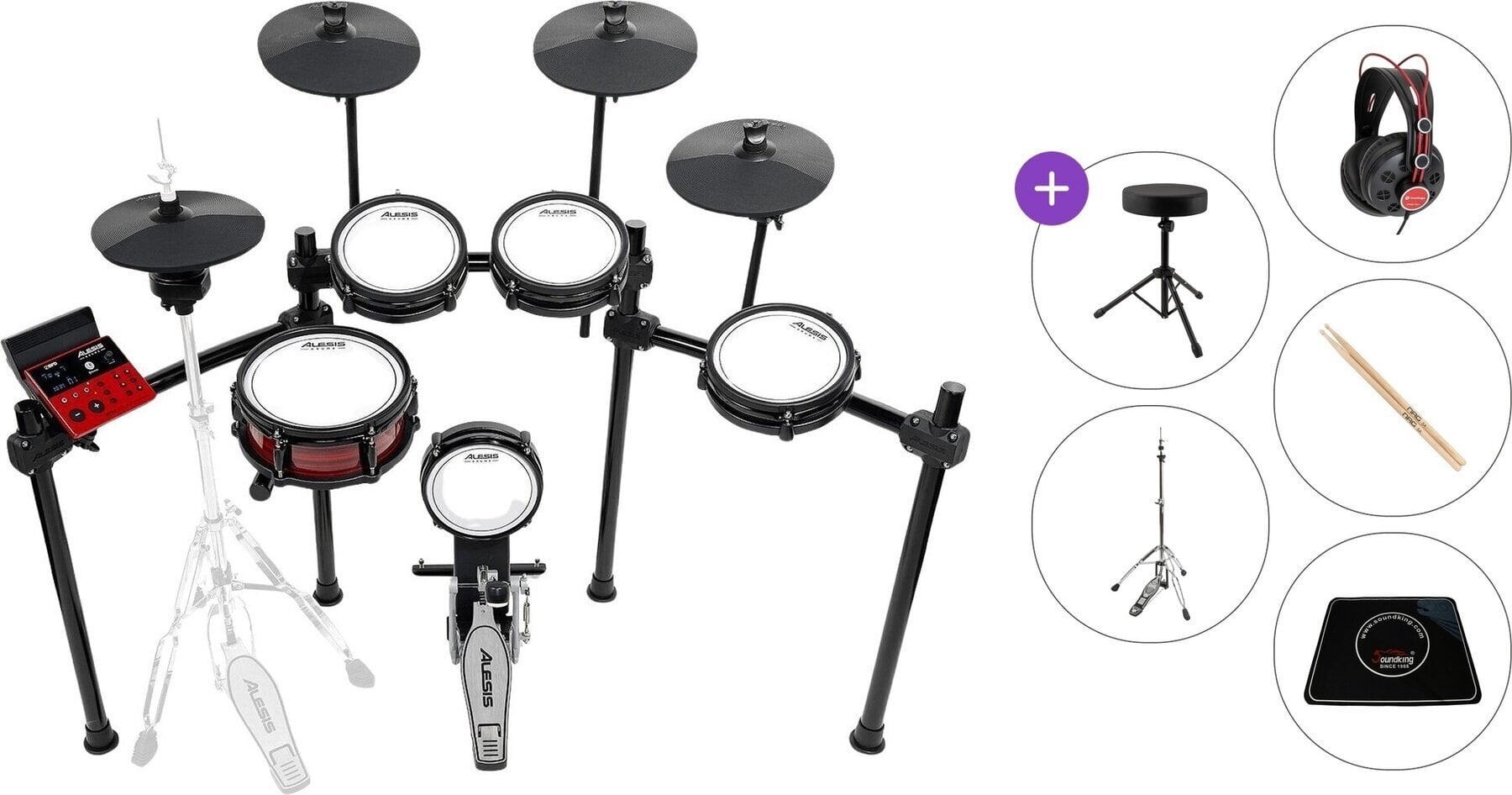 Elektronisch drumstel Alesis Nitro Ultimate Kit Premium SET Black Elektronisch drumstel