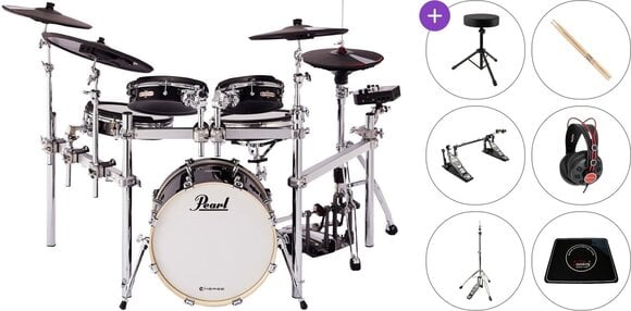 Комплект електронни барабани Pearl P-EM-53HB e/Merge Hybrid Premium SET Black Комплект електронни барабани - 1