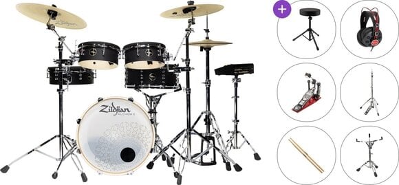 Комплект електронни барабани Zildjian Alchem-E Bronze EX Standard SET Matte Black Wrap Комплект електронни барабани - 1