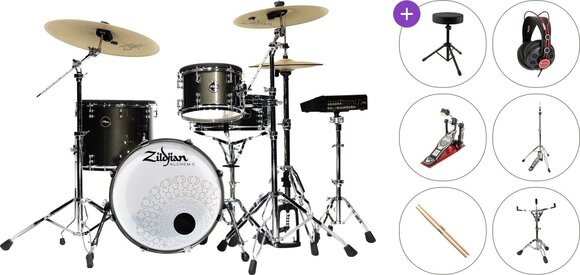 Комплект електронни барабани Zildjian Alchem-E Gold Standard SET Black Gold Foundry Shimmer Gloss Lacquer Комплект електронни барабани - 1