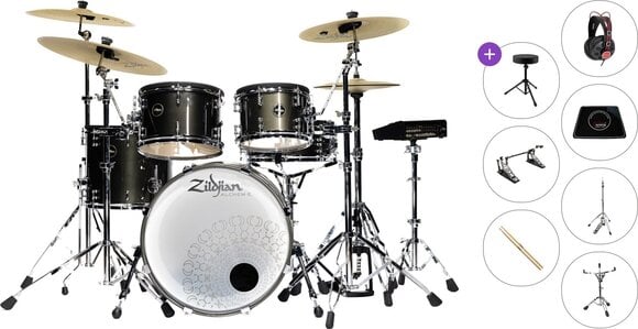 Elektronisch drumstel Zildjian Alchem-E Gold EX Premium SET Black Gold Foundry Shimmer Gloss Lacquer Elektronisch drumstel - 1