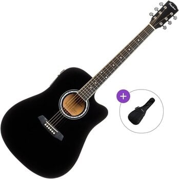 Dreadnought elektro-akoestische gitaar Pasadena PDC-10E Basic SET Black Dreadnought elektro-akoestische gitaar - 1