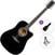 Dreadnought elektro-akoestische gitaar Pasadena PDC-10E Standard SET Black Dreadnought elektro-akoestische gitaar