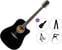 Dreadnought elektro-akoestische gitaar Pasadena PDC-10E Premium SET Black Dreadnought elektro-akoestische gitaar