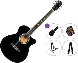 Guitare acoustique Jumbo Pasadena PGC-10 Premium SET Black Guitare acoustique Jumbo