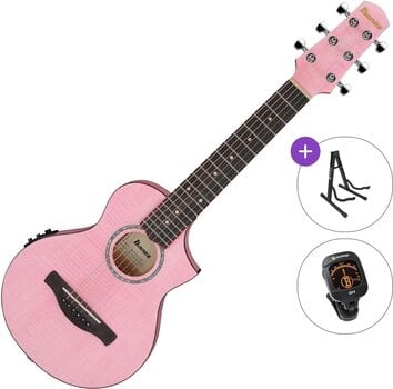 Guitalele Ibanez EWP17M2E-SMO Standard SET Strawberry Milk Open Pore Guitalele - 1