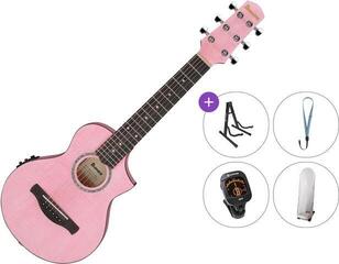 Guitalele Ibanez EWP17M2E-SMO Premium SET Strawberry Milk Open Pore Guitalele