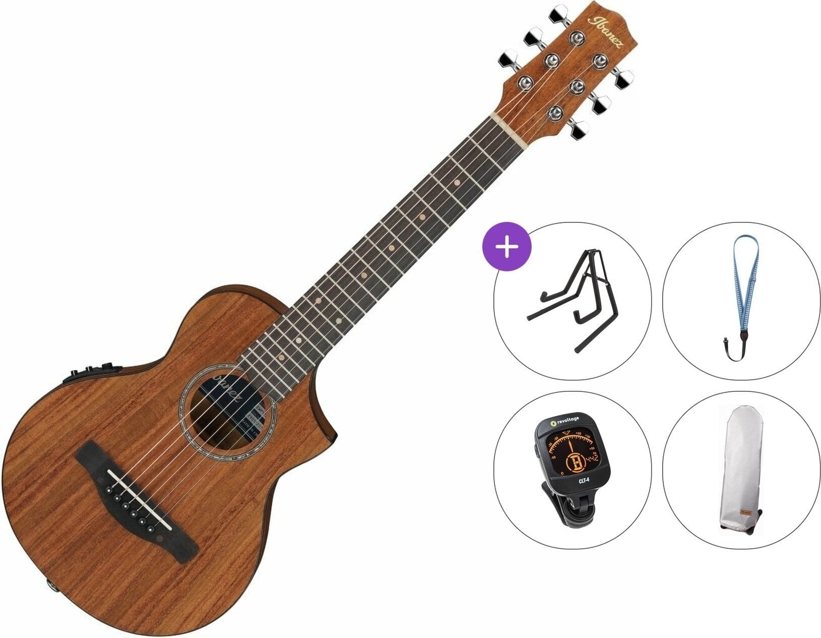 Guitalele Ibanez EWP12EWB-OPN Premium SET Open Pore Natural Guitalele