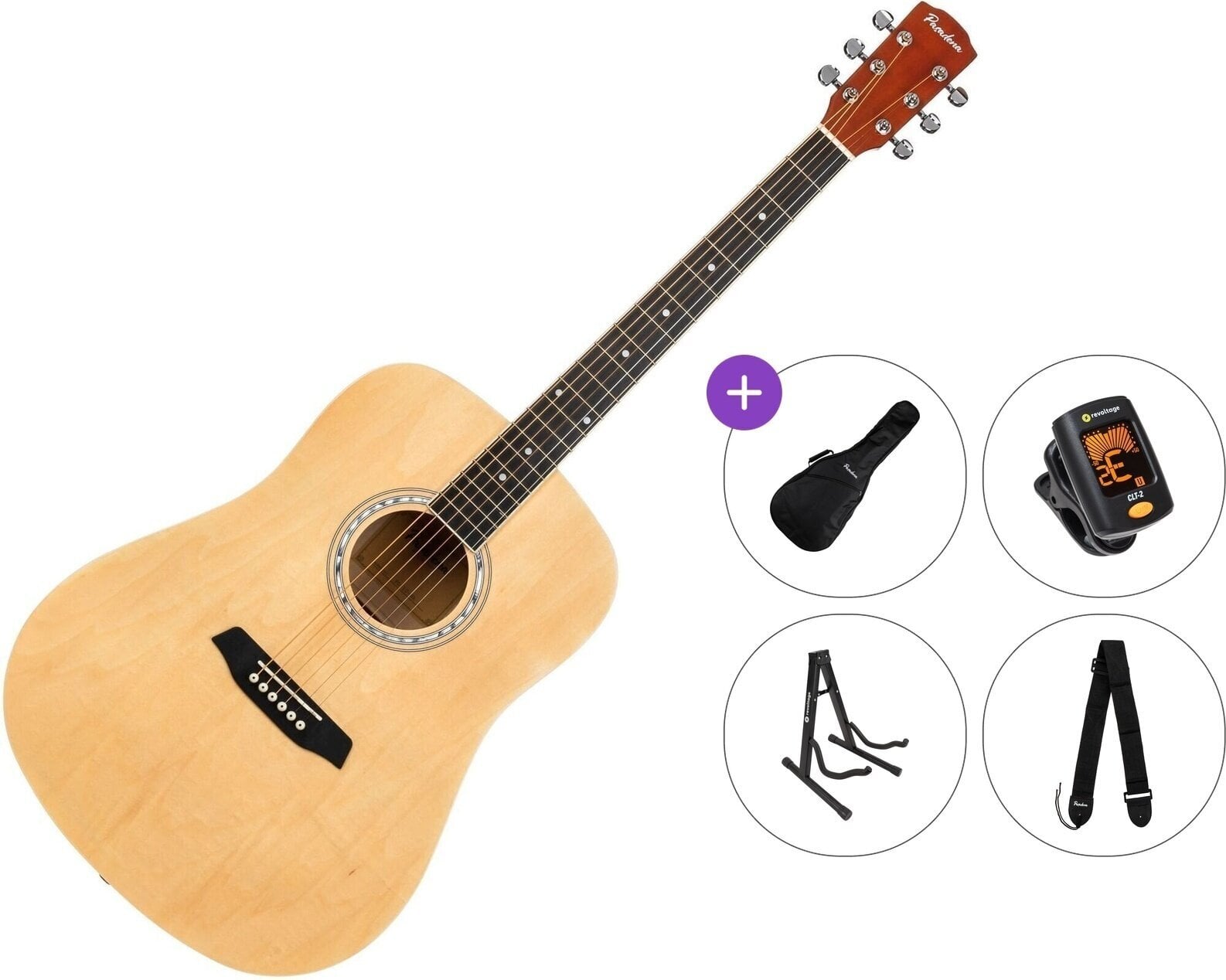 Akustikgitarre Pasadena PD-10 Premium SET Natural Akustikgitarre