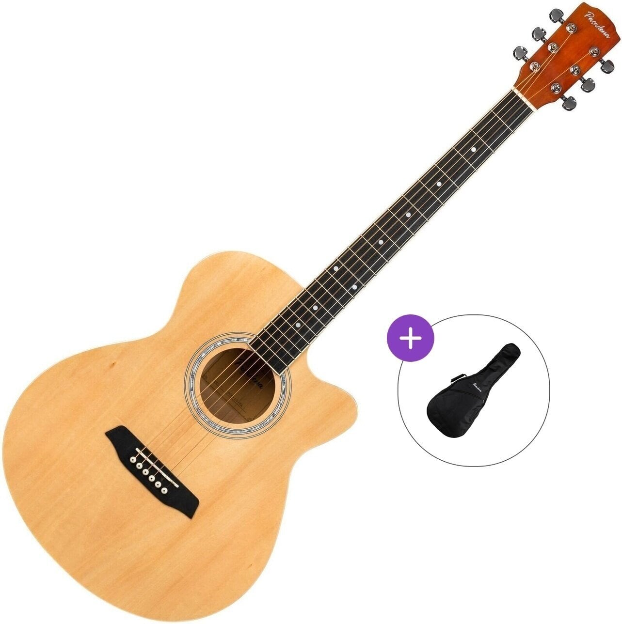 Jumbo Akustikgitarre Pasadena PGC-10 Basic SET Natural Jumbo Akustikgitarre