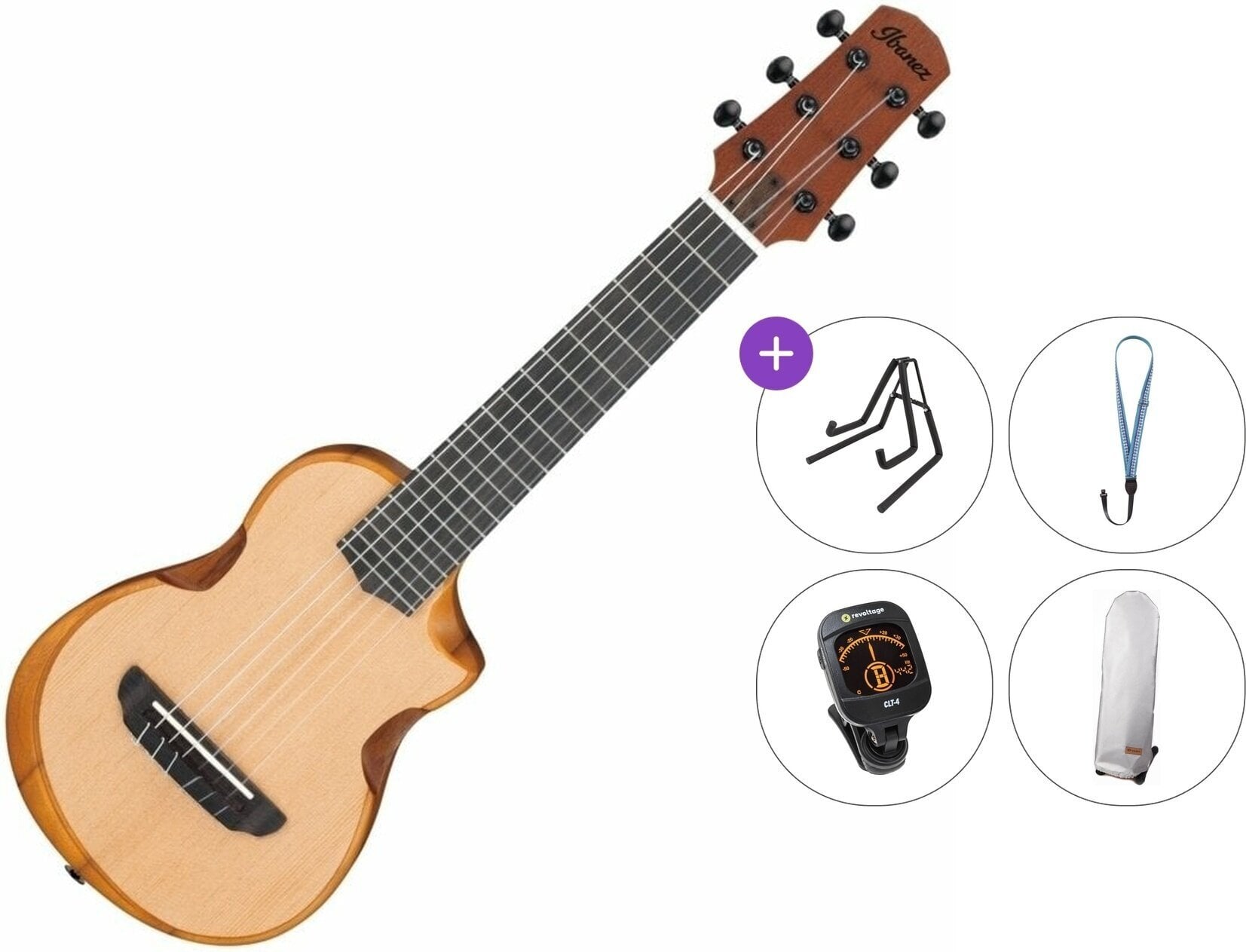Guitalele Ibanez AUP10N-OPN Premium SET Open Pore Natural Guitalele