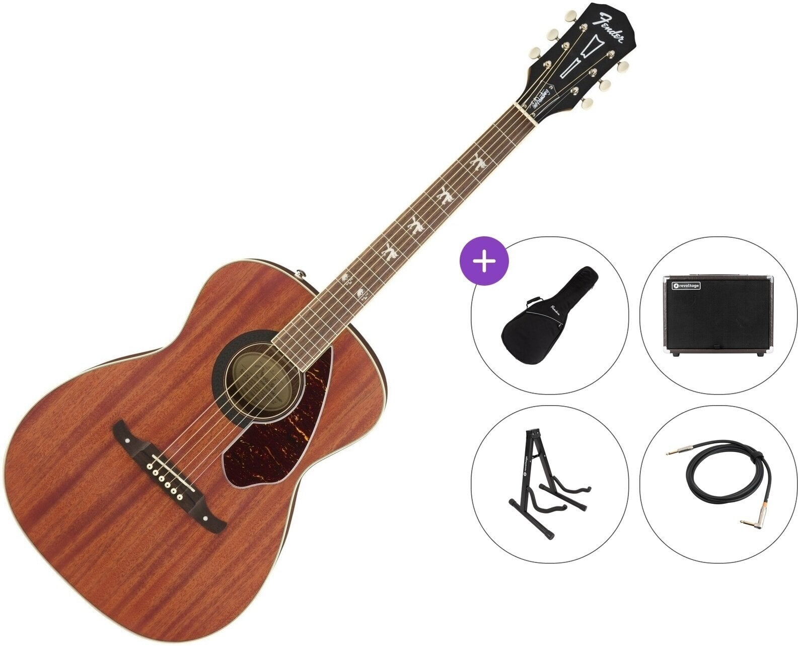 Elektro-akustična jumbo gitara Fender Tim Armstrong Hellcat Premium SET Natural Elektro-akustična jumbo gitara