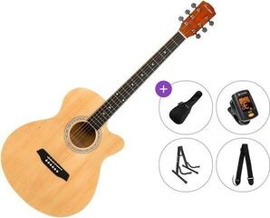 Jumbo Akustikgitarre Pasadena PGC-10 Premium SET Natural Jumbo Akustikgitarre