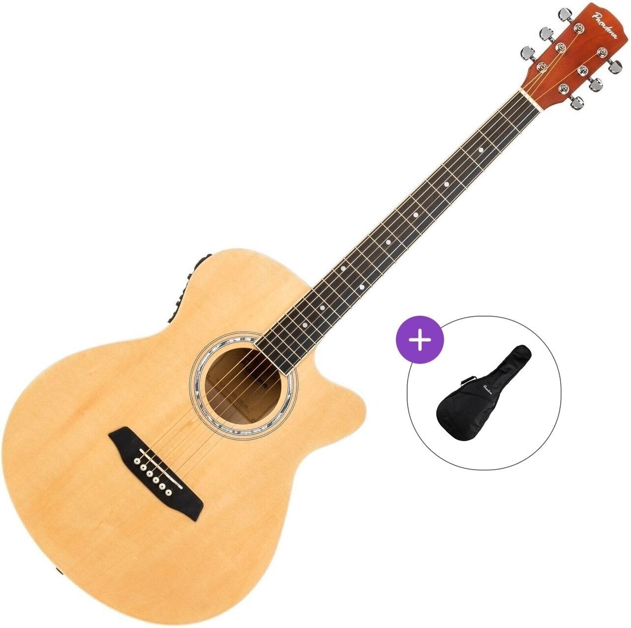 Elektroakustická gitara Jumbo Pasadena PGC-10E Basic SET Natural Elektroakustická gitara Jumbo