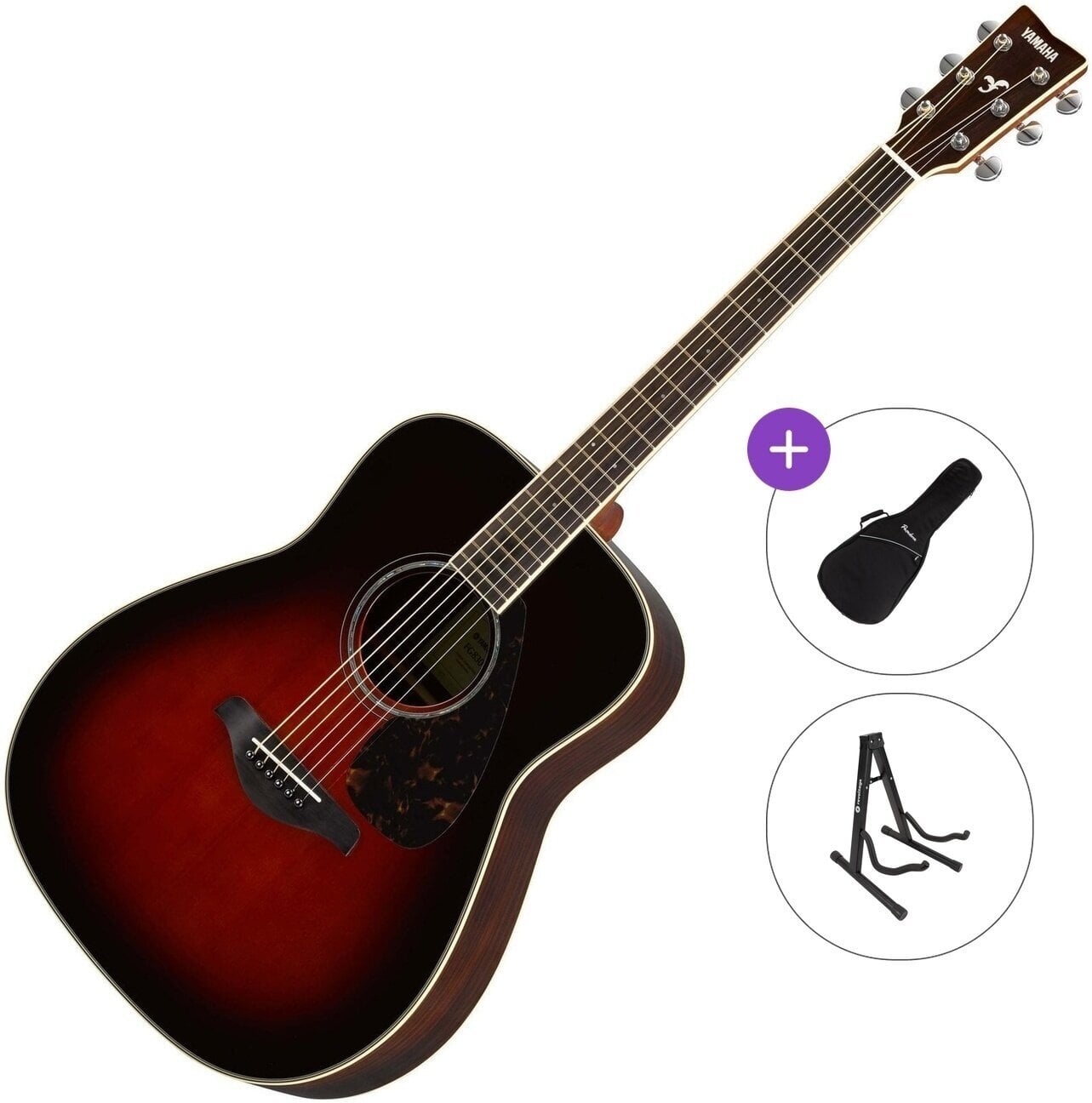 Guitarra dreadnought Yamaha FG830 Standard SET Tobacco Brown Sunburst Guitarra dreadnought