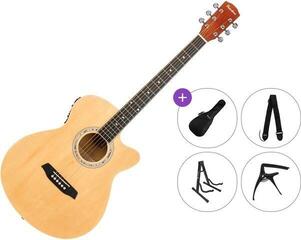 Elektroakustická gitara Jumbo Pasadena PGC-10E Premium SET Natural Elektroakustická gitara Jumbo