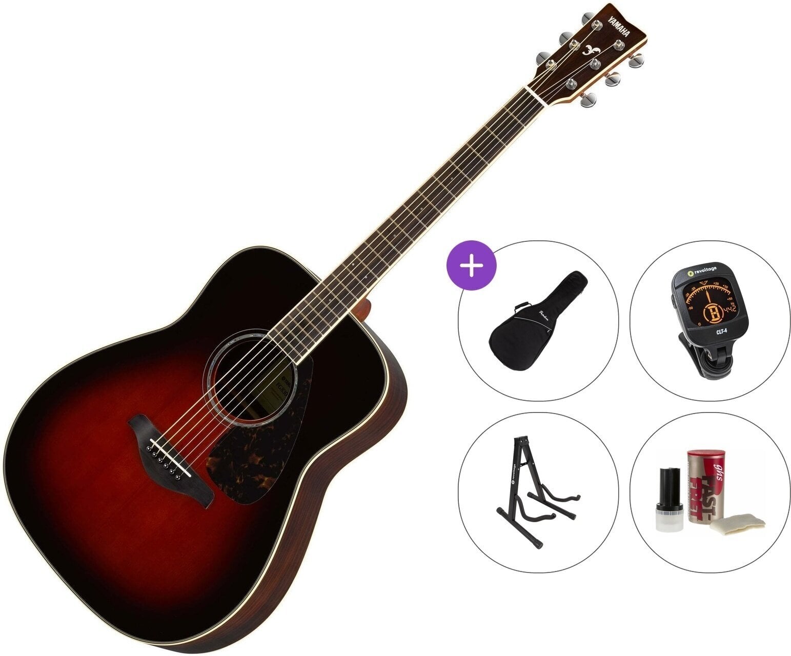 Dreadnought kitarr Yamaha FG830 Premium SET Tobacco Brown Sunburst Dreadnought kitarr