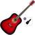 Akustikgitarre Pasadena PD-10 Basic SET Red Burst Akustikgitarre