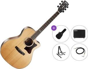 Jumbo Elektro-Akustikgitarren Cort GA5F-BW-NS Premium SET Natural Satin Jumbo Elektro-Akustikgitarren