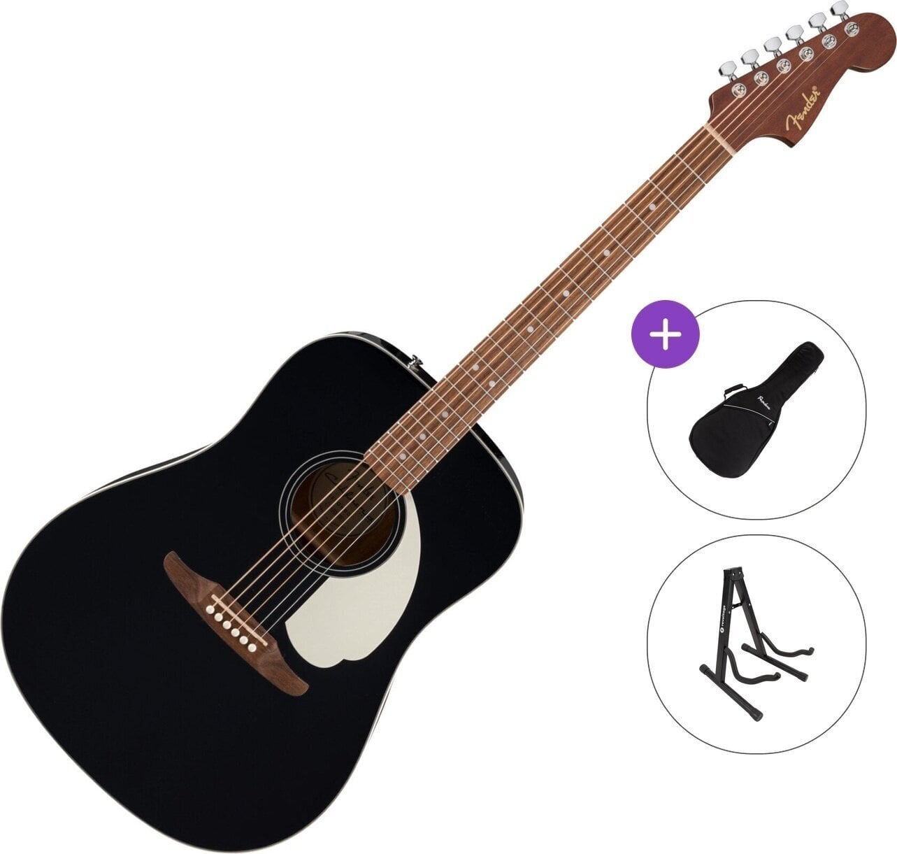 Dreadnought-kitara Fender California Standard Redondo Standard SET Black Dreadnought-kitara